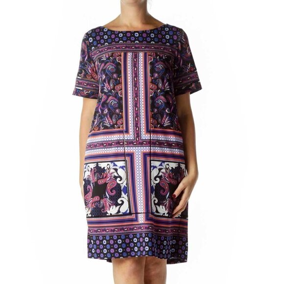 Adrianna Papell Dresses & Skirts - Adrianna Papell  Purple Paisley Print Shift Dress